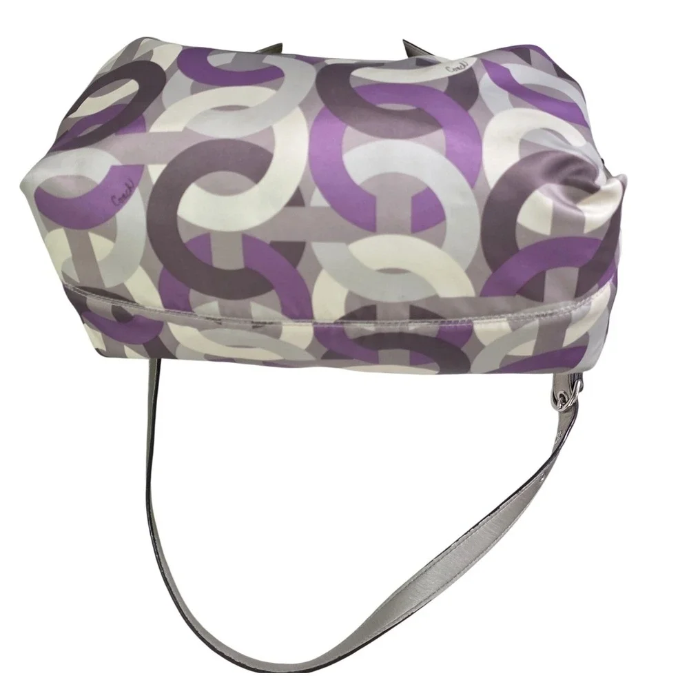 Coach Poppy Madison Shoulder Bag Womens Medium Purple Silver  14291